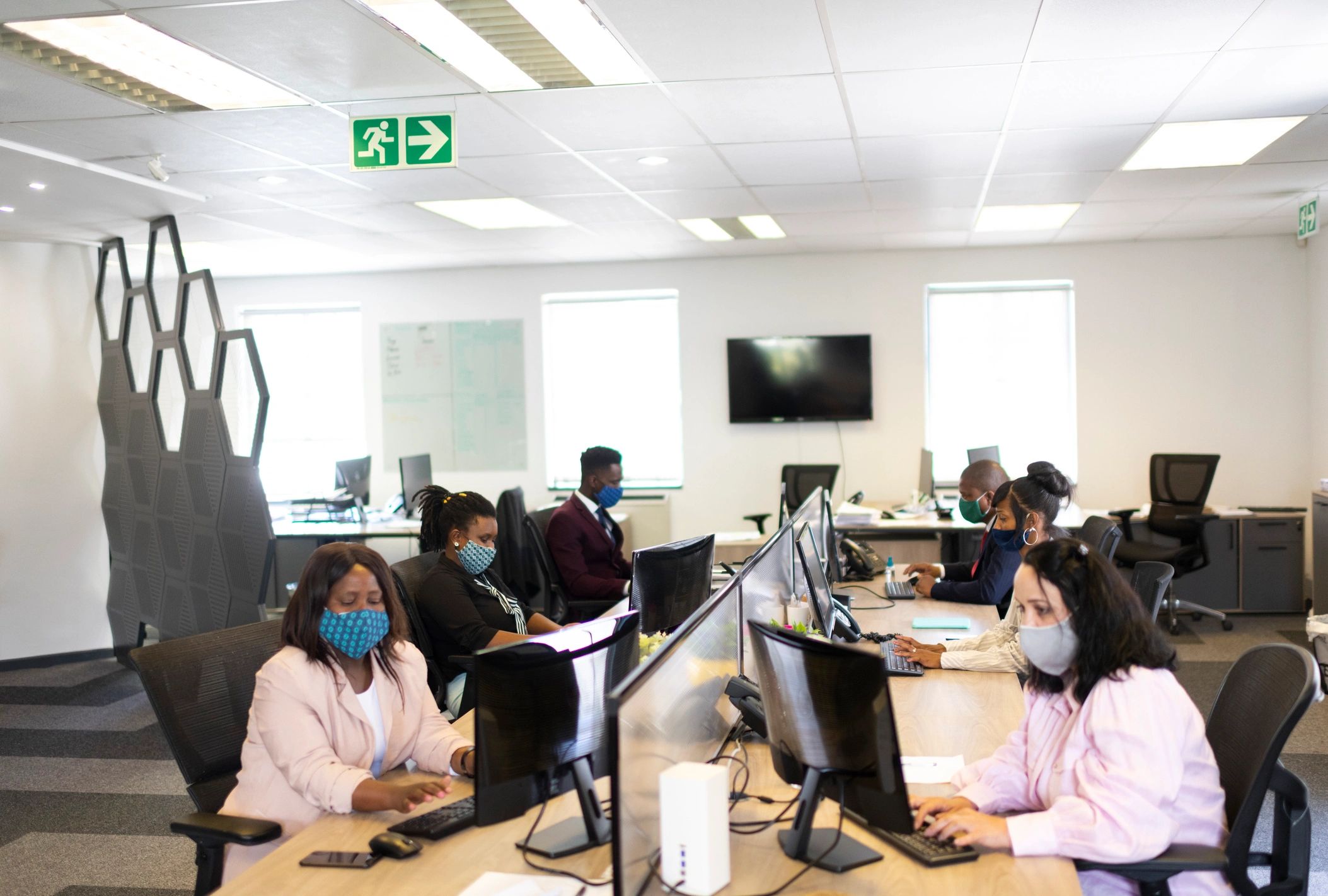 Office staff working with managed technology support