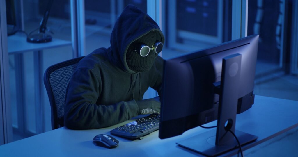 Hacker breaking into a Oaklawn business.